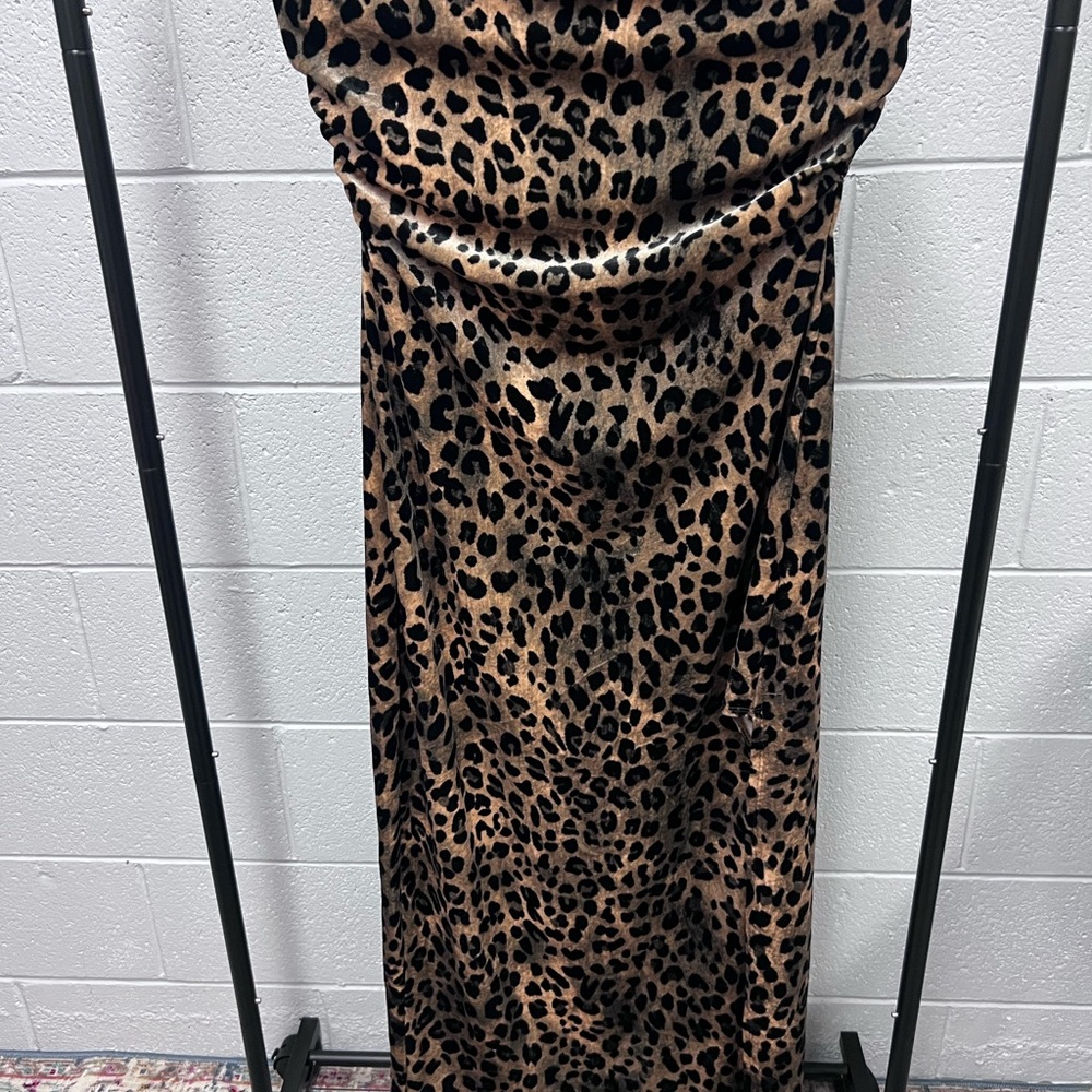 Leopard Print Strapless Dress